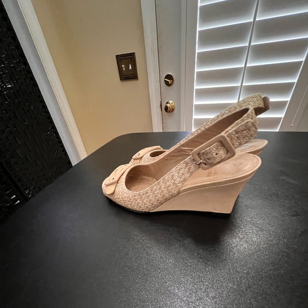 Stuart Weitzman Size 6 Open Peep Toe Sling Back S… - image 2